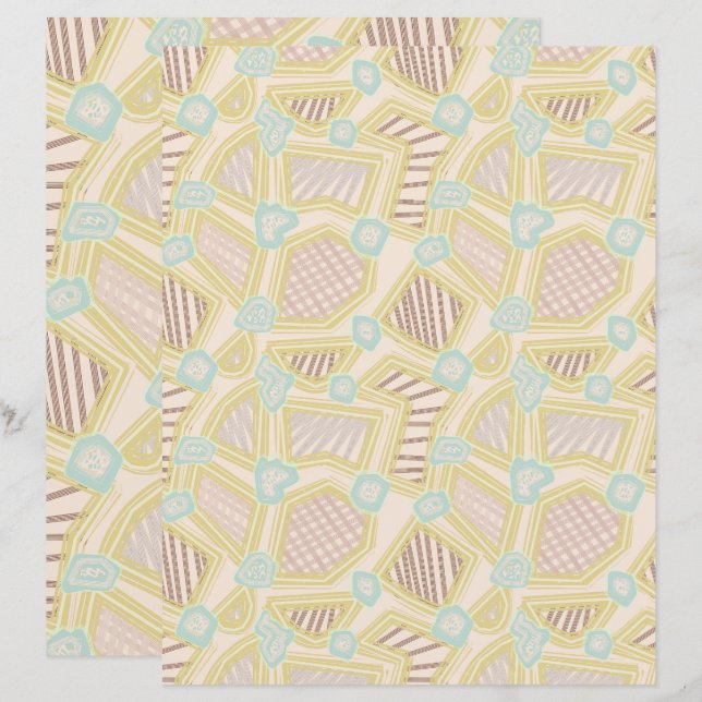 Moderne Pastel Abstracte Geometrische Patroon Scra (Voorkant / Achterkant)