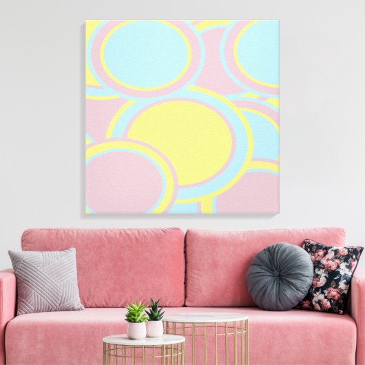 Moderne Pastel Abstracte Schildering Canvas Afdruk (Insitu (Woonkamer))