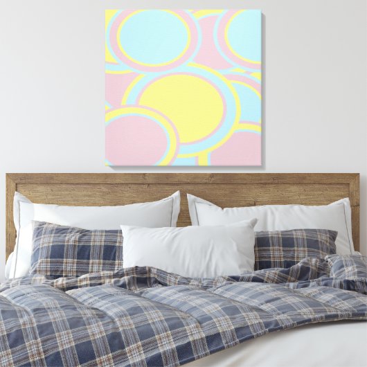 Moderne Pastel Abstracte Schildering Canvas Afdruk (Insitu (Slaapkamer))