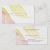 Moderne pastel Abstracte Waterverven Interieur Des Visitekaartje (Voorkant / Achterkant)