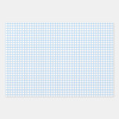 Moderne Pastel Blauw Gingham Wrapping Papier Blade Inpakpapier Vel (Voorkant 2)