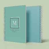 Moderne Pastel Blauw Monogram Gepersonaliseerde Pl Planner