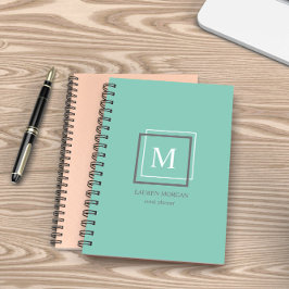 Moderne Pastel Blauw Monogram Gepersonaliseerde Pl Planner