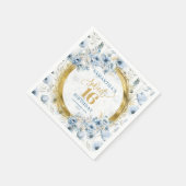 Moderne Pastel Blauw Sweet 16 Napkin Gold Sparkes Servet (Hoek)