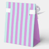 Moderne pastel Blauwgroen roze strepen gunstbox Bedankdoosjes (Achterkant)