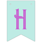 Moderne pastel Blauwgroen roze strepen Vlaggetjes (Tweede vlag)