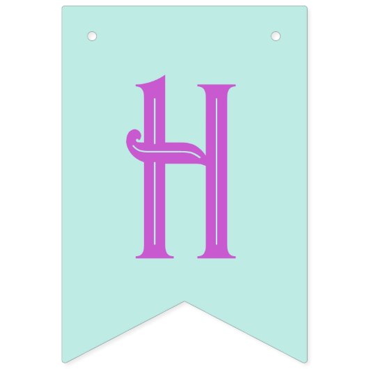 Moderne pastel Blauwgroen roze strepen Vlaggetjes (Tweede vlag)