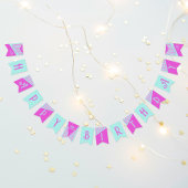 Moderne pastel Blauwgroen roze strepen Vlaggetjes