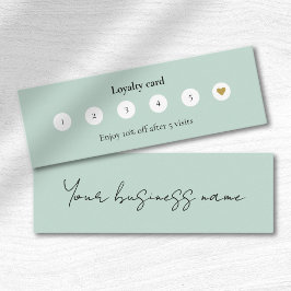 Moderne pastel blauwgroen zakelijke klantenkaart klantenkaartje