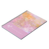 Moderne Pastel Bloem Motief Monogram Notitieboek (Linkerzijde)
