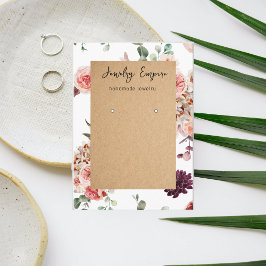 Moderne Pastel Bloemen & Kraft Visitekaartje
