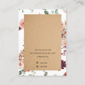 Moderne Pastel Bloemen & Kraft Visitekaartje (Achterkant)