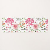Moderne Pastel Bloemen Waterverf Monogram Aangepas Yogamat (Achterkant (horizontaal))