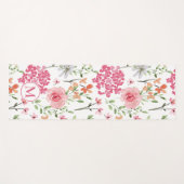 Moderne Pastel Bloemen Waterverf Monogram Aangepas Yogamat (Voorkant (horizontaal))