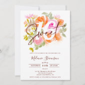 Moderne  pastel bloemenchique foto Sweet 16 Kaart (Voorkant)