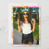 Moderne  pastel bloemenchique foto Sweet 16 Kaart (Achterkant)