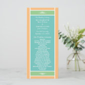 Moderne Pastel Blok - Tropische Kleuren - Trouwen Programmakaart (Staand voorkant)