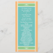 Moderne Pastel Blok - Tropische Kleuren - Trouwen Programmakaart (Voorkant)