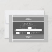 Moderne Pastel Blok - Zilver Grijs - Trouwfeest RSVP Kaartje (Voorkant)