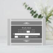 Moderne Pastel Blok - Zilver Grijs - Trouwfeest RSVP Kaartje (Staand voorkant)