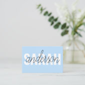 Moderne Pastel Blue Beauty gepersonaliseerd uw naa Visitekaartje (Staand voorkant)