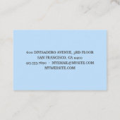 Moderne Pastel Blue Beauty gepersonaliseerd uw naa Visitekaartje (Achterkant)