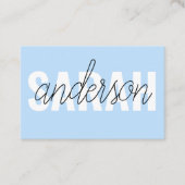 Moderne Pastel Blue Beauty gepersonaliseerd uw naa Visitekaartje (Voorkant)