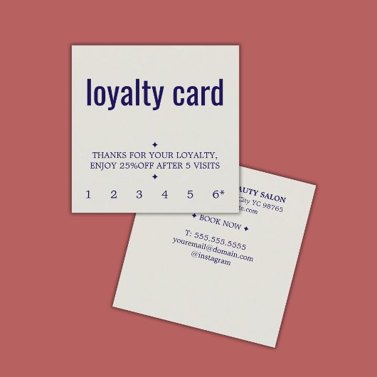 Moderne Pastel Blue Bold Salon Klantenkaartje