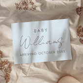 Moderne Pastel Blue-minimalistische zwangerschap Aankondiging