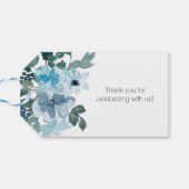Moderne Pastel Blue Rozen Floral Wedding Gift Labe Cadeaulabel (Achterkant Horizontaal)