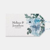 Moderne Pastel Blue Rozen Floral Wedding Gift Labe Cadeaulabel (Voorkant (Horizontaal))
