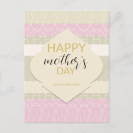 Moderne pastel blush tonen met geometrisch patroon briefkaart