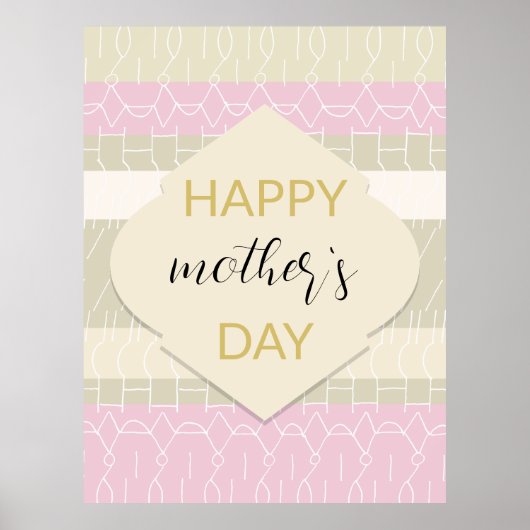Moderne pastel blush tonen met geometrisch patroon poster (Voorkant)