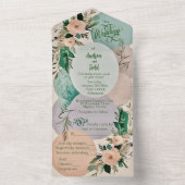 Moderne pastel boho-chic bruiloft all in one uitnodiging (Binnen)