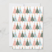 Moderne Pastel Boho Kerstbomen Feestdagenkaart (Achterkant)