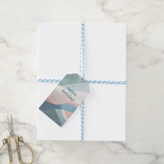 Moderne pastel cadeaulabel (Met Touw)