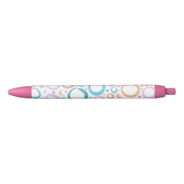Moderne Pastel Cirkels Abstracte Bubbel Patroon Pe Zwarte Inkt Pen