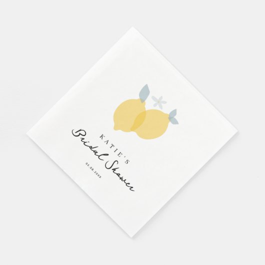 Moderne Pastel Citroen Bruiloftsdouche  Servet (Hoek)