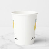 Moderne Pastel Citrus Citroen Bruiloftsdouche Papieren Bekers (Rechts)