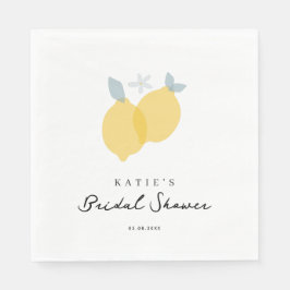 Moderne Pastel Citrus Citroenen Bruiloft Feest Servet
