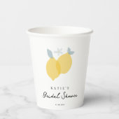 Moderne Pastel Citrus Citroenen Bruiloftsontbijt  Papieren Bekers (Achterkant)