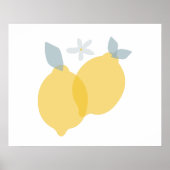 Moderne Pastel Citrus Citroenen Poster (Voorkant)