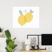 Moderne Pastel Citrus Citroenen Poster (Thuiskantoor)