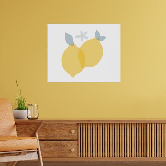 Moderne Pastel Citrus Citroenen Poster (Woonkamer 2)