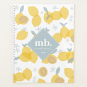 Moderne Pastel Citrus Citrus Lemons Monogram Afspr Planner (Voorkant)