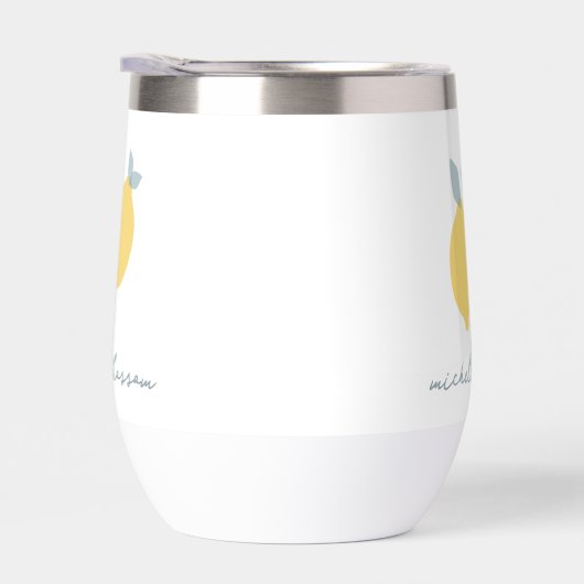 Moderne Pastel Citrus Citrus Lemons Patroon Aangep (Rechts)