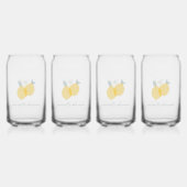 Moderne Pastel Citrus Citrus Lemons Patroon Aangep Blikvorm Glas (Achterkant)