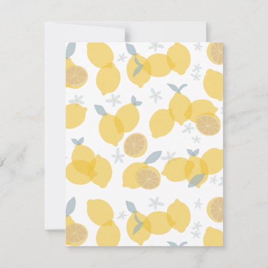 Moderne Pastel Citrus Citrus Lemons Patroon Aangep Notitiekaartje (Achterkant)