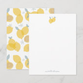 Moderne Pastel Citrus Citrus Lemons Patroon Aangep Notitiekaartje (Voorkant / Achterkant)