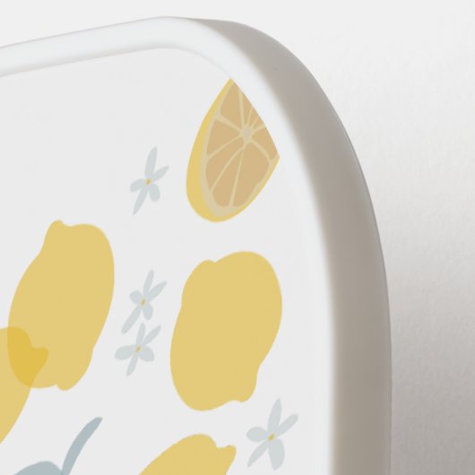 Moderne Pastel Citrus Citrus Lemons Patroon Aangep Pickleball Paddle (Links Detail)